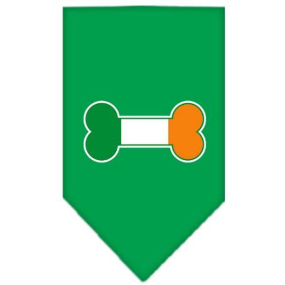 Mirage Pet Products Bone Flag Ireland Screen Print Bandana for Pets, Small, Emerald Green