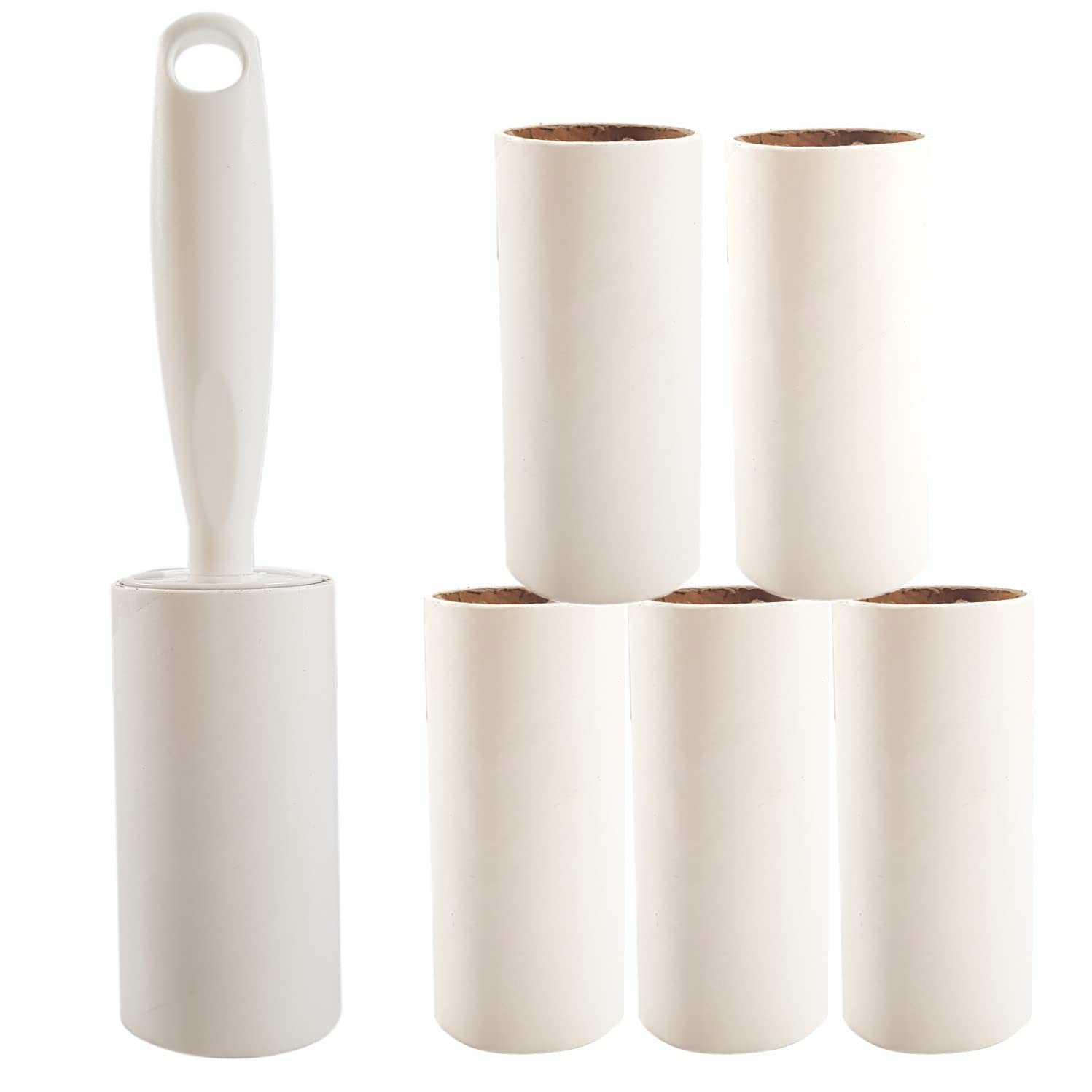 LACOPINE Lint Rollers Set for Clothes Furniture, Clothing, Carpet, Pet Hair Removal and More, 1 Handle with 5 Refills, 180 Total