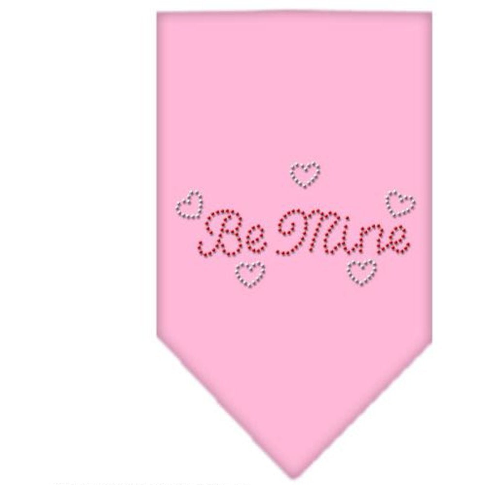 Pet and Dog Bandana Rhinestone, &quot;Be Mine&quot; Light Pink Large