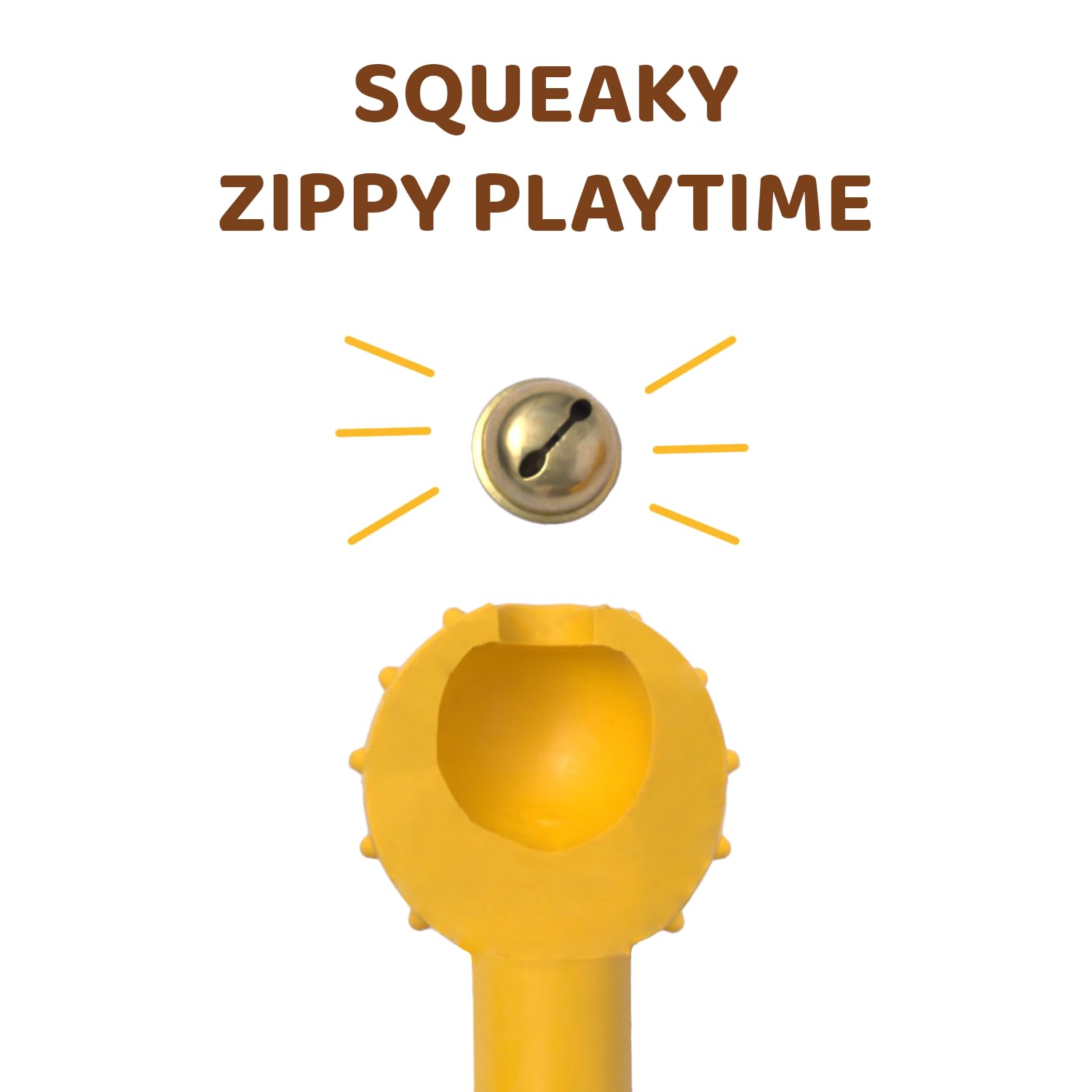 Pup'S Pick Dog Chew Toy With Bell - Squeaky Chew Toys For Aggressive Chewers, Natural Rubber Puppy Chew Toys For Teething, Mediu