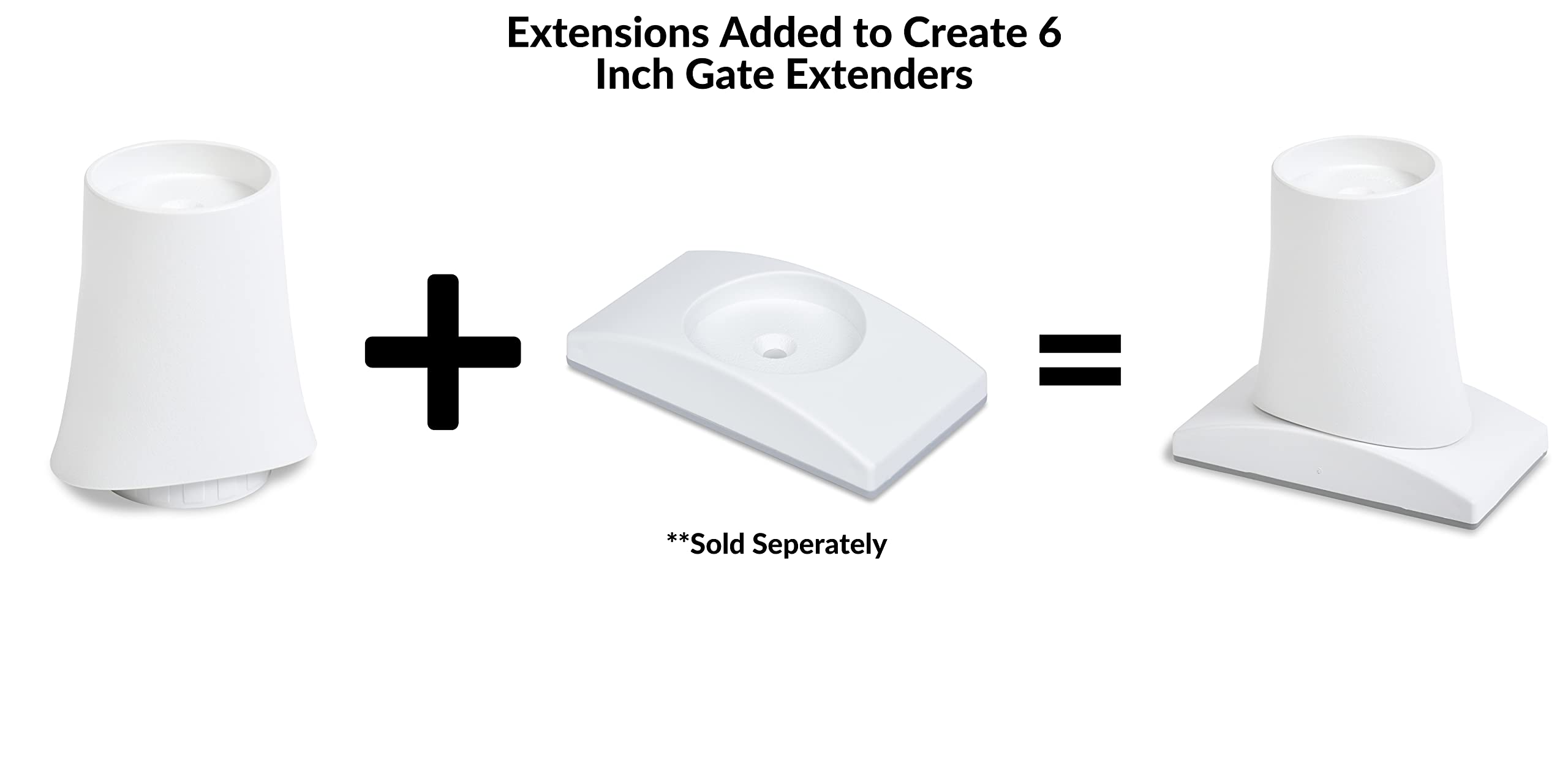 Wall Nanny 6 Inch Extension Accessories for Baby Gate (Made in USA) Connect Extensions to Wall Nanny's and Add 6 Inches in Lengt