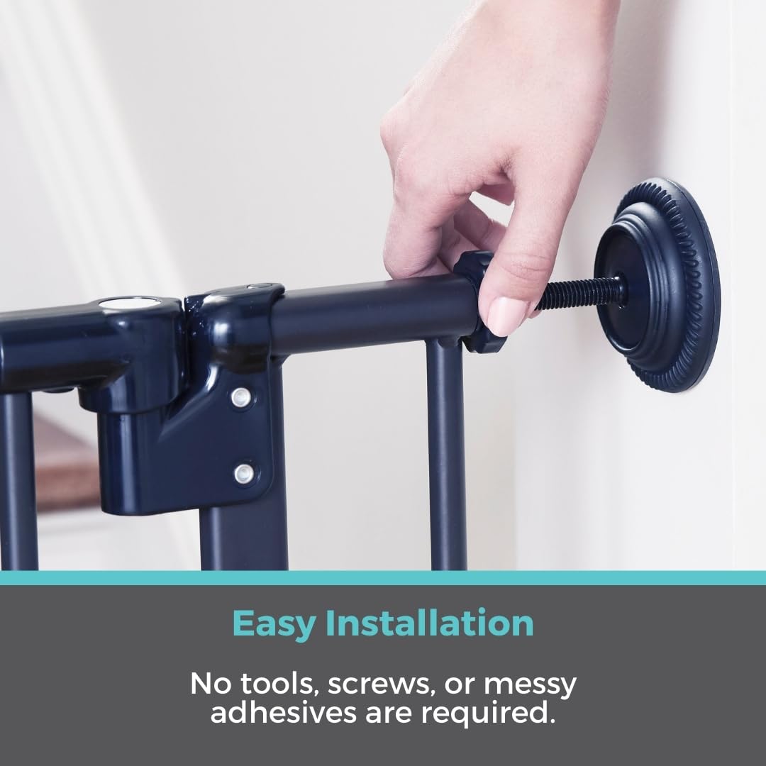 Toddleroo By North States Baby Gate Wall Guards: Provides Extra Safety And Stability For Most Pressure Mounted Baby Gates. Protects Walls From Damage. Pressure Or Hardware Mount. (Pack Of 4, Black)