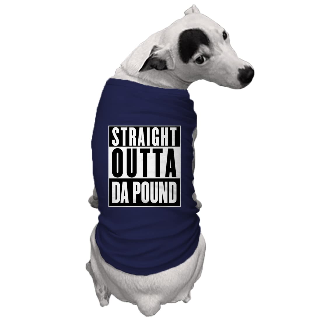 Straight Outta Da Pound - Rescue Dog Shirt (Navy, Large)