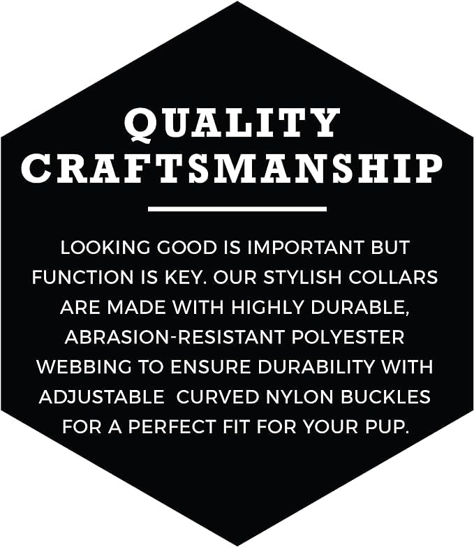 Wolfgang Heavy Duty, Adjustable Dog Collar with Quick Release Nylon Buckle for Walking & Training, PackLeader Print, Medium