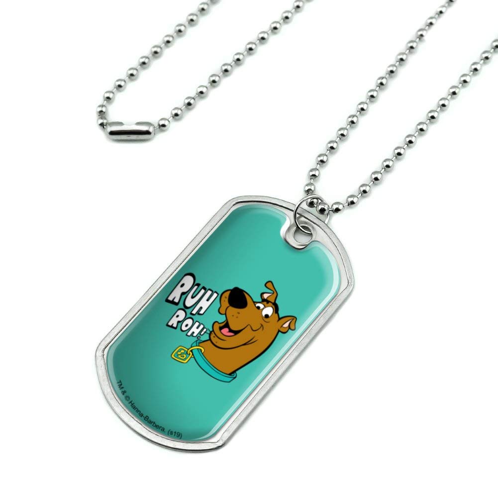 Graphics & More Scooby-Doo Ruh Roh Military Dog Tag Pendant Necklace With Chain