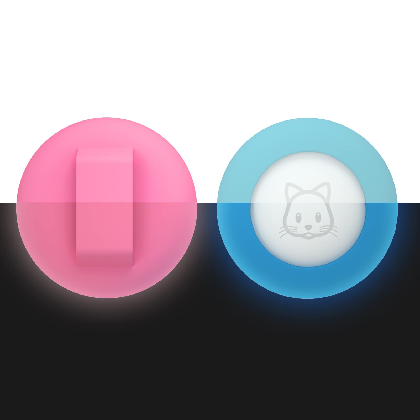 2022 Airtag Cat Collar Holder, Small Air Tag Cat Collar Holder Compatible With Apple Airtag Gps Tracker, 2Pack Waterproof Case Cover For Cat Dog Pet Collar Within 3/8 Inch (Luminouspink&Luminousblue)