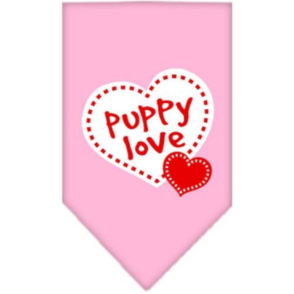 Mirage Pet Products Puppy Love Screen Print Bandana, Large, Light Pink