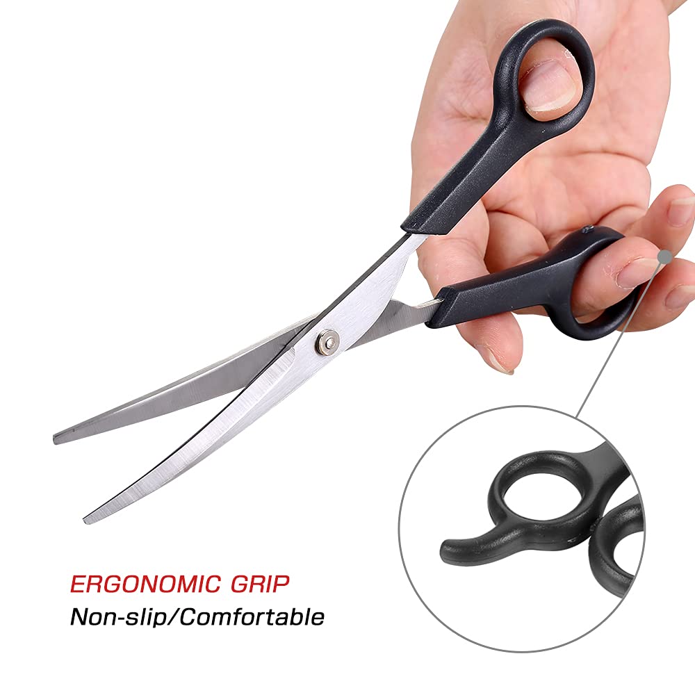 Chibuy Pet Grooming Scissors Set Ball Tip Eye Cut Scissors And Curved Shears, Professional Home Pets Grooming Tools Kit For Dogs And Cats