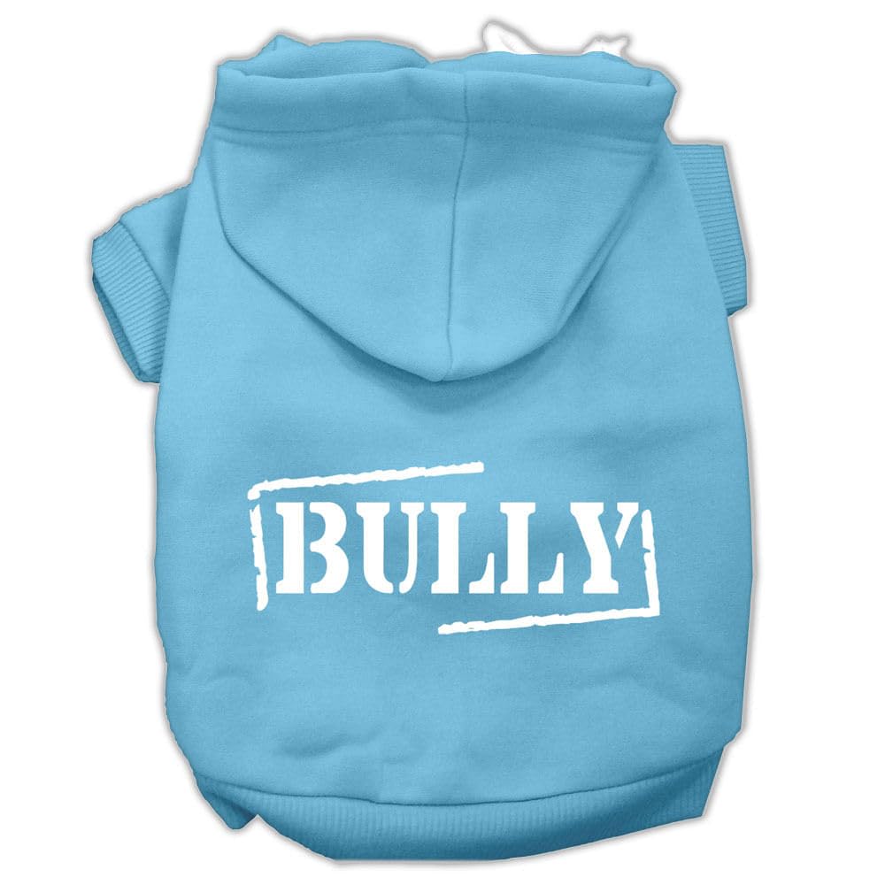 Pet, Dog & Cat Hoodie Screen Printed, 'Bully' Baby Blue Xl (14-20 Lbs.)