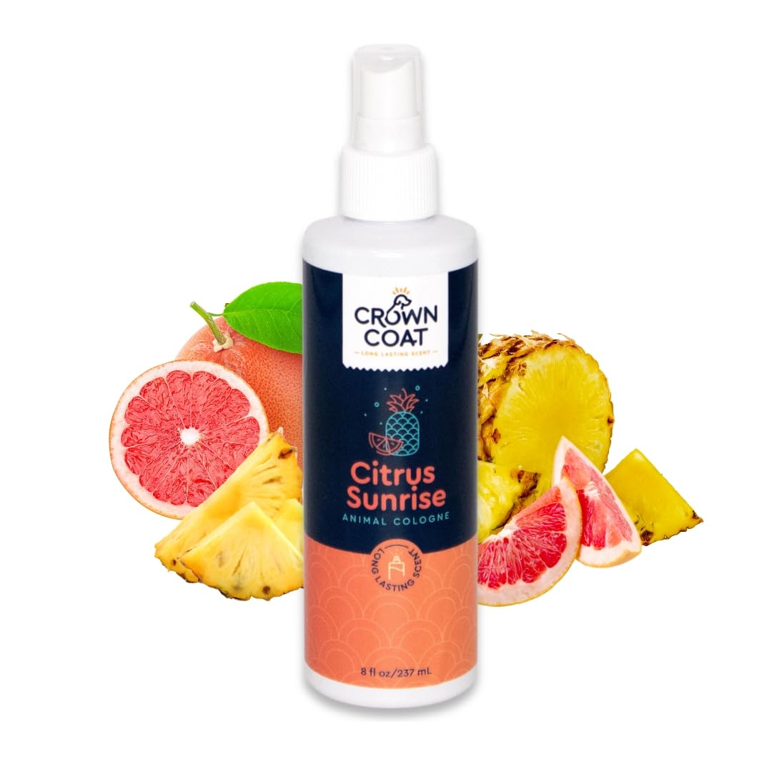 Crown Coat Citrus Sunrise Long Lasting Pet Cologne, 8 Oz - Professional Grooming Grade, Natural Perfume Deodorant, New Long Last