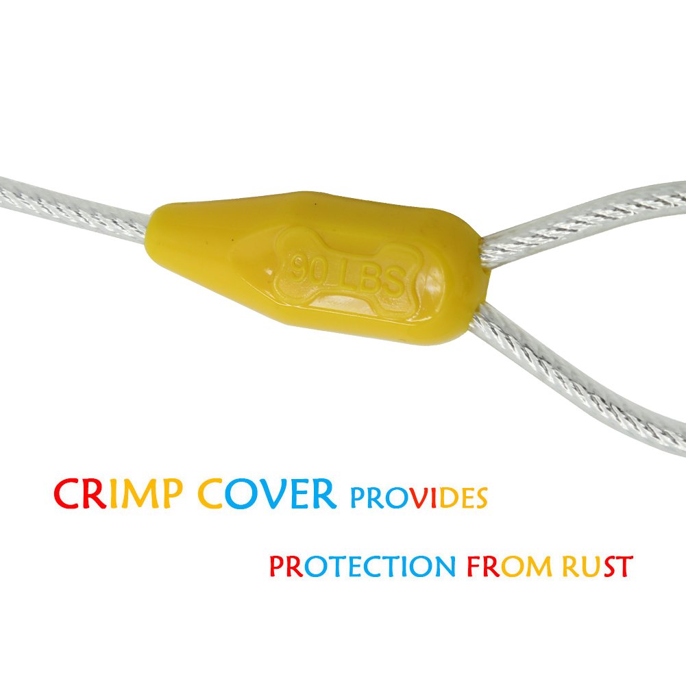 Petest 15Ft Reflective Tie-Out Cable For Large Dogs Up To 90 Pounds