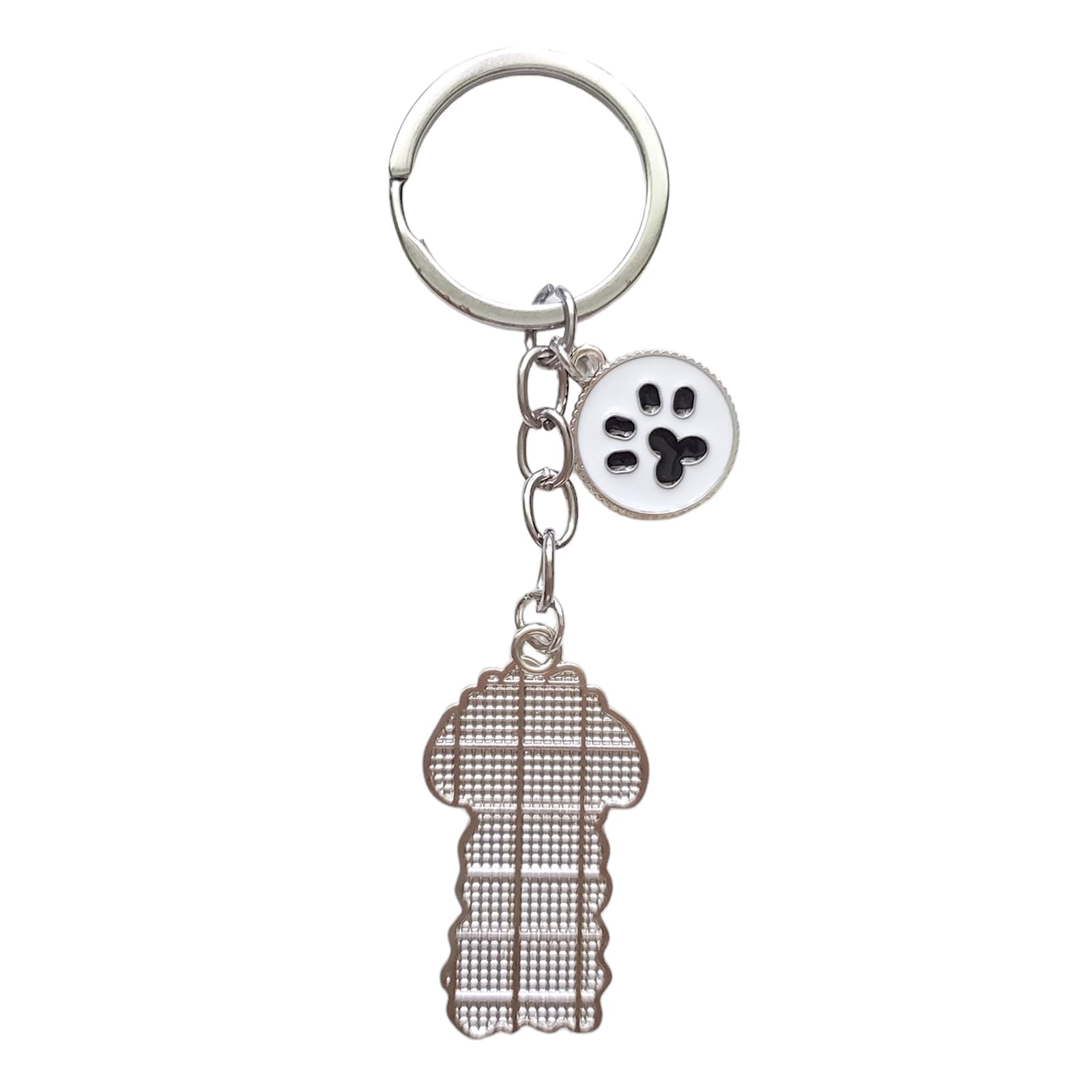 Poyamuse Enamel Dog Pet Keychain - A Heartwarming Memorial And Adorable Accessory Keyring For Dog Lovers-Poodle White