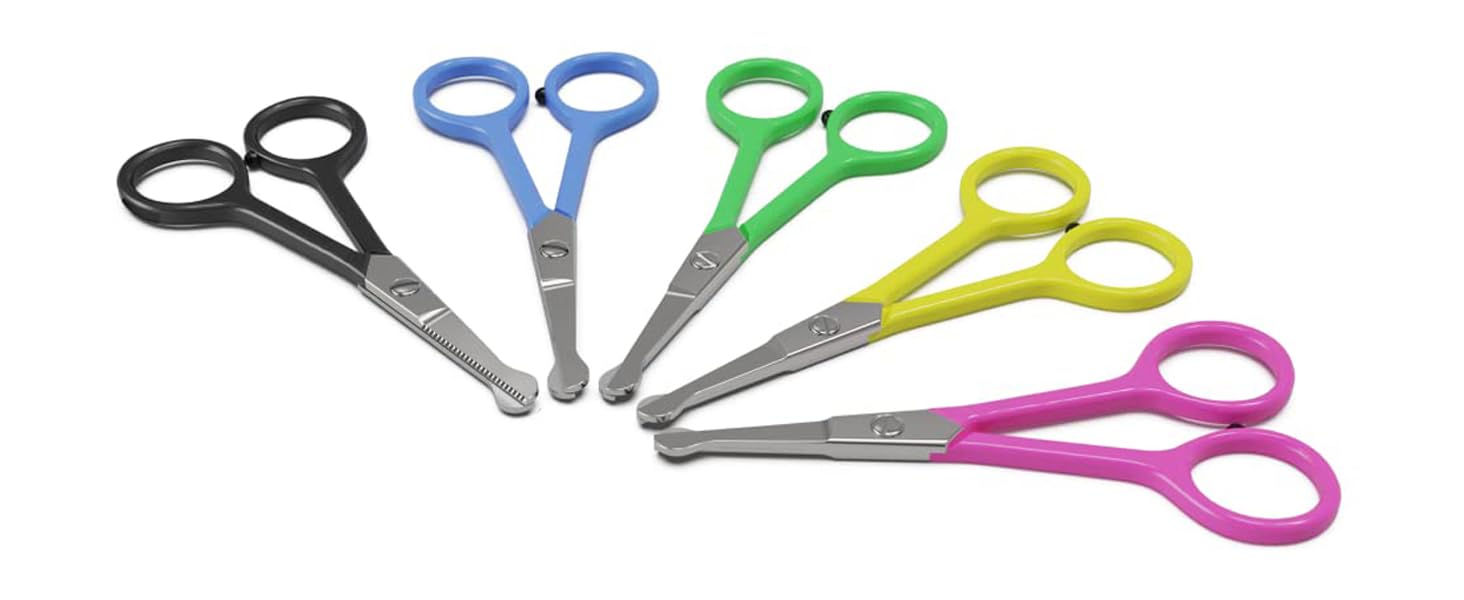 Tiny Trim 4.5'' Ball-Tipped Scissor For Dog, Cat And All Pet Grooming - Ear, Nose, Face & Paw - Scaredy Cut'S Small Safety Sciss
