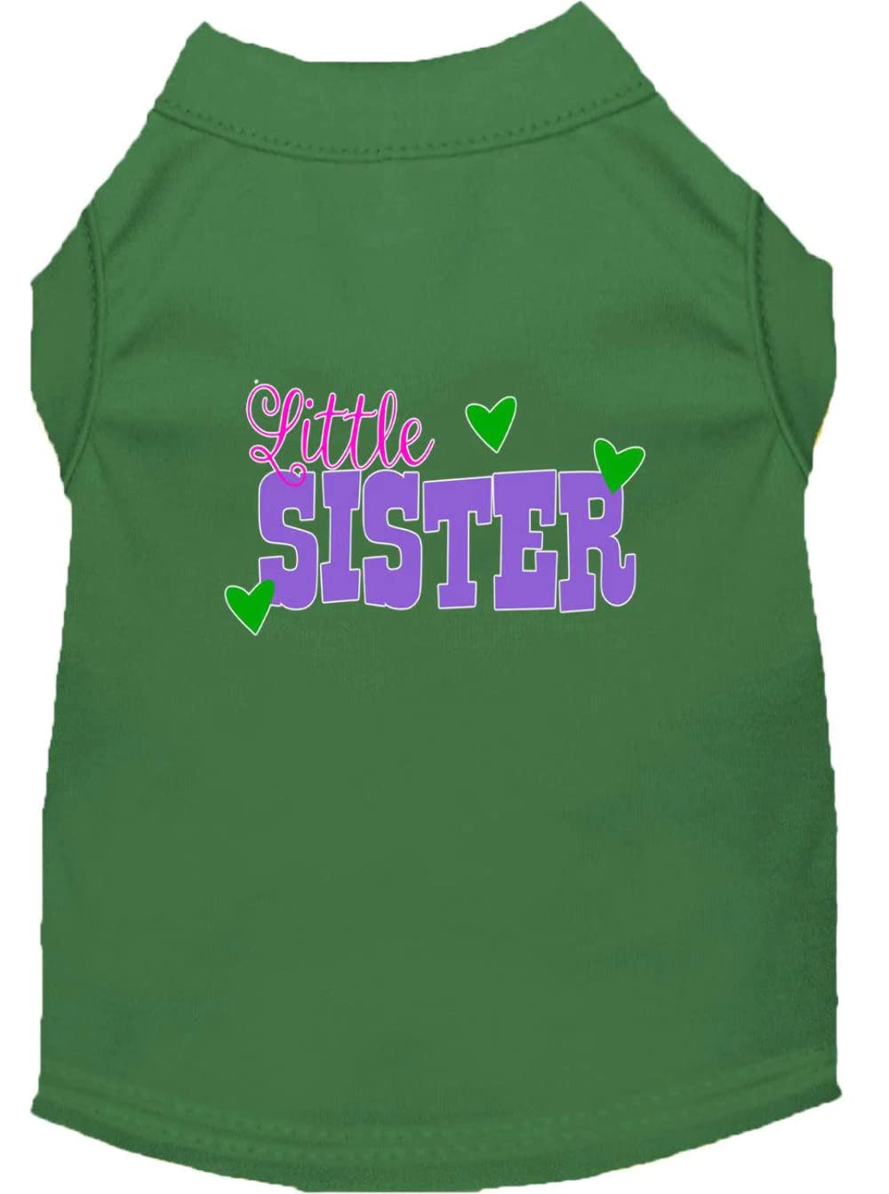 Pet Dog & Cat Shirt Screen Printed, "Little Sister" Emerald Green 3XL (25-35 lbs.)