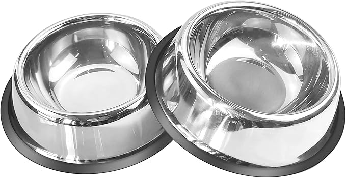 Chullbull Pet Products Stainless Steel Pet Bowls | 900 Ml Large Dog Food And Cat Water Bowls | Ideal For Young And Adult Pets | 