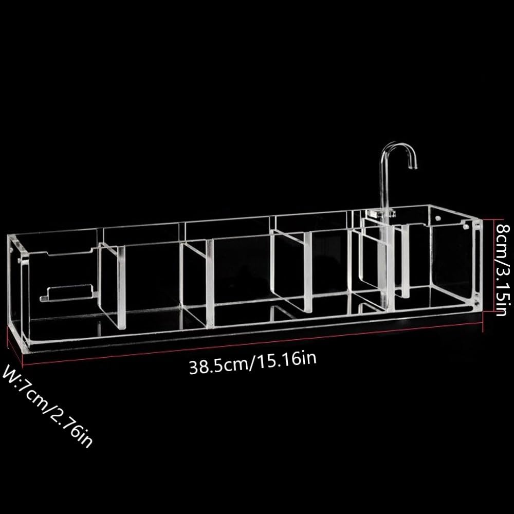 DOONARCES 5 Grids Acrylic Fish Tank Filter Box External Aquarium Water Filter Case Transparent Acrylic Hang On Filter Box Aquari