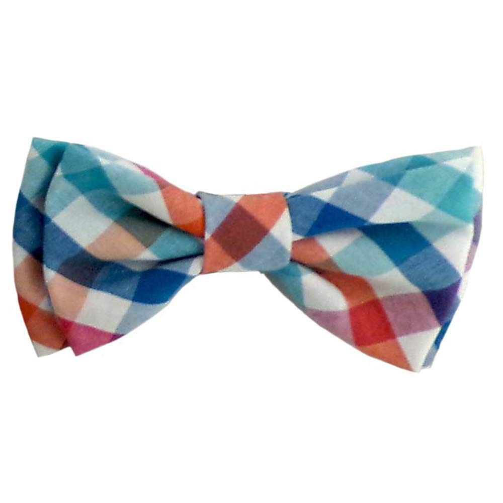 Huxley & Kent Bow Tie for Pets | Blue/Green Check (Extra-Large) | Easter Spring Bow Tie Collar Attachment | Fun Bow Ties for Dog