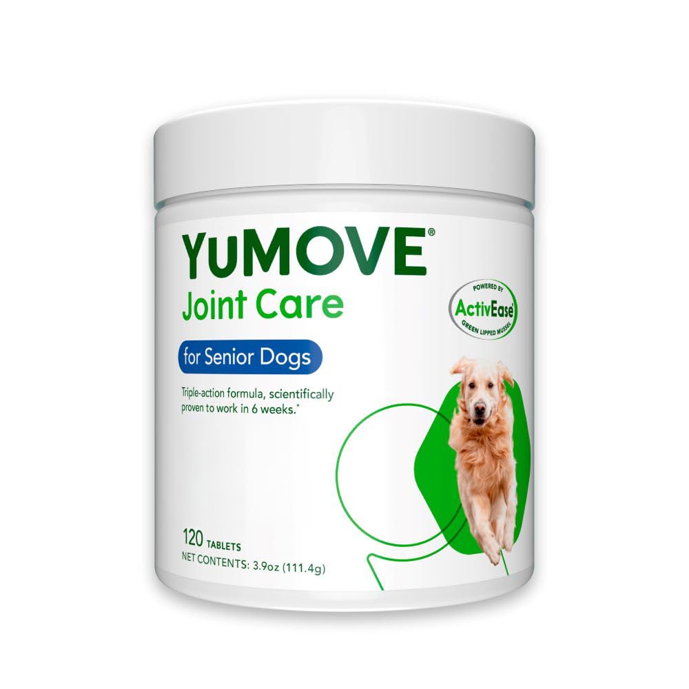 Hip and Joint Supplement - 120 Tablets for Dogs with Glucosamine, Chondroitin, MSM, Omega 3, Hyaluronic Acid, Green Lipped Musse