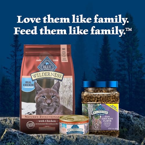 Blue Buffalo Wilderness High-Protein, Grain-Free Natural Dry Food for Adult Cats, Weight and Hairball Control, Chicken, 5-lb. Ba