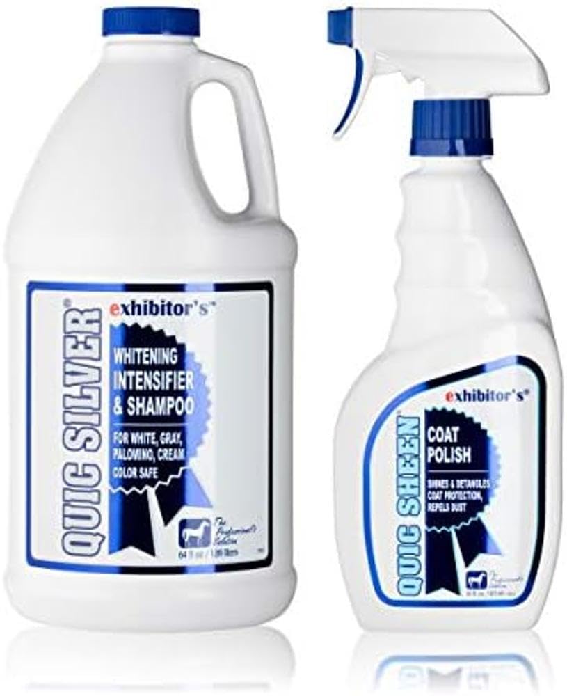 exhibitors Quic Silver 64 Ounce Quic Sheen 16 Ounce Value Pack Revolutionary Shampoo for Dogs and Horses for The Ultimate Value
