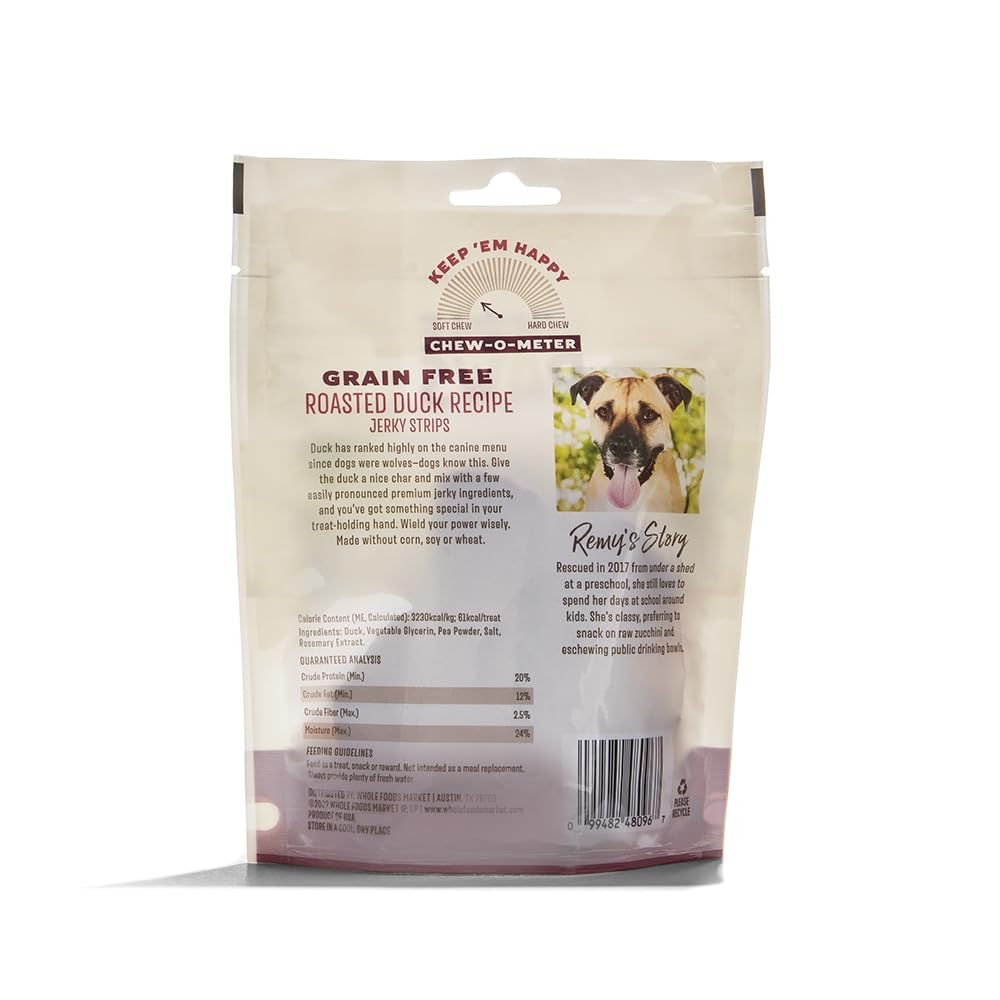 Whole Paws, Grain-Free Jerky Dog Treats, Roasted Duck Recipe, 5 Ounce