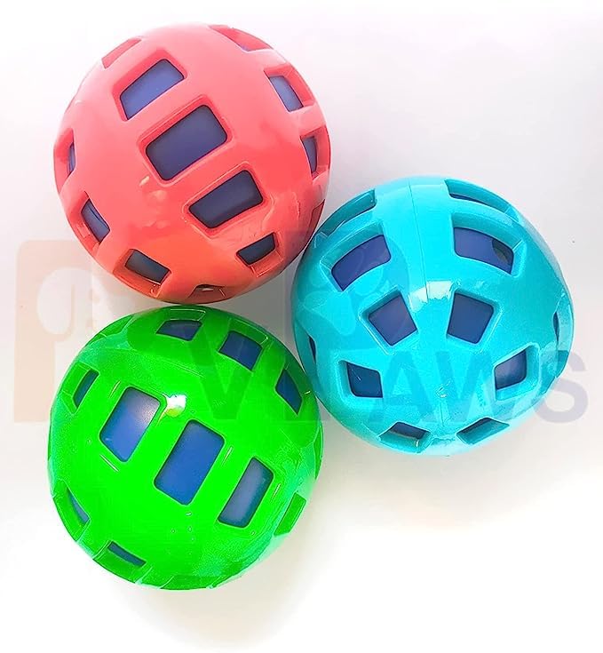 Pups&Pets Durable and Non Toxic Rubber Interactive Dog Squeaky Sound Chew Ball Toy Ideal for Playing and Training Dogs and Puppi