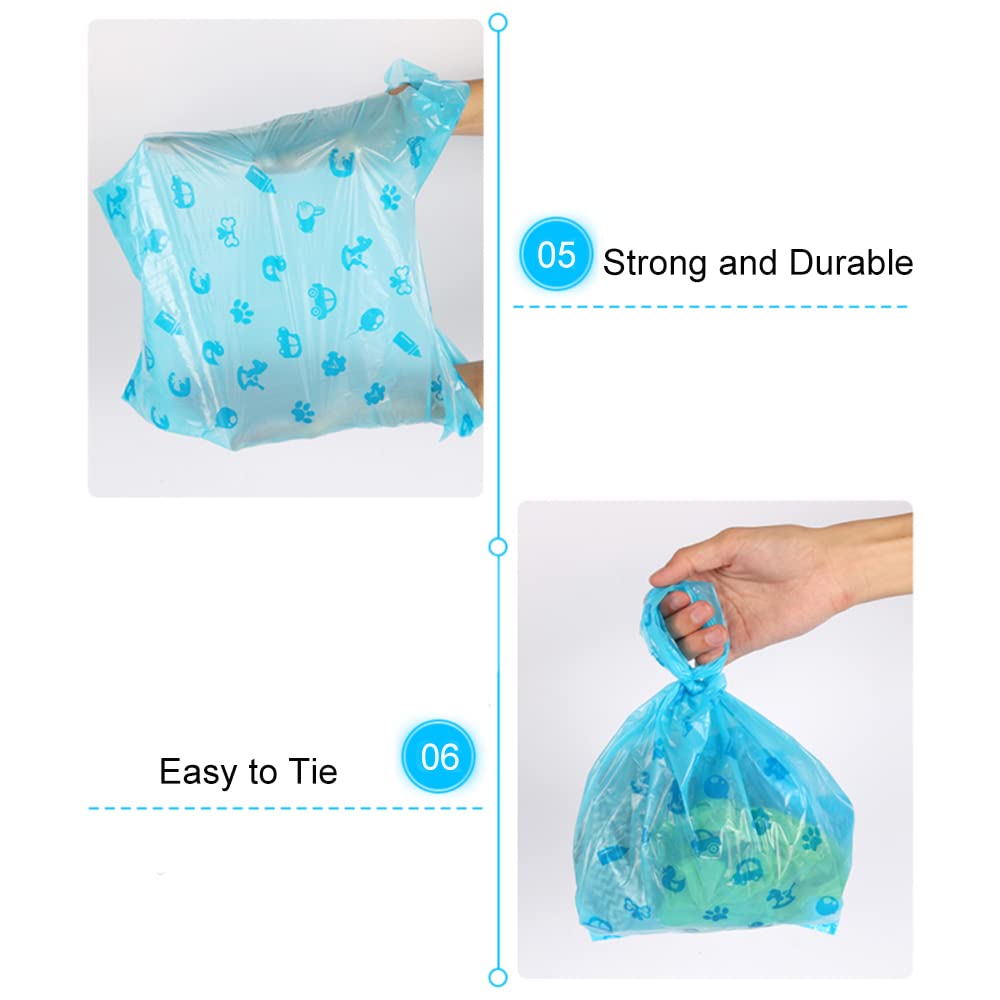 Mavere Odor Sealing Cat Litter Poop Clump Pick-Up Bags With Handles Scoop Tie Bags Dog Waste Bag, Leak Proof Pet Disposal, Unsce