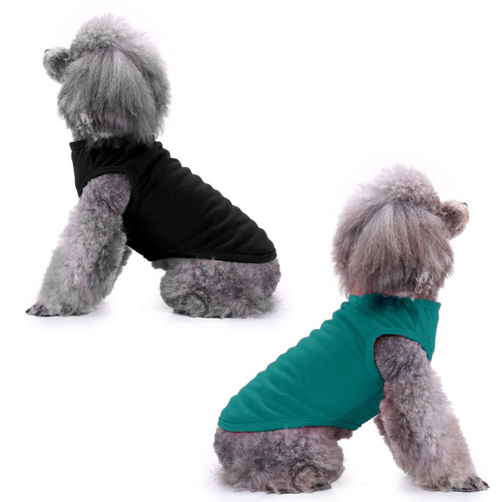 Chol&Vivi Plain Dog Shirt, 4Pcs Blank Cotton Shirt Fit For Extra Small To Extra Large Size Dogs, Sleeveless Apparel Soft And Lig