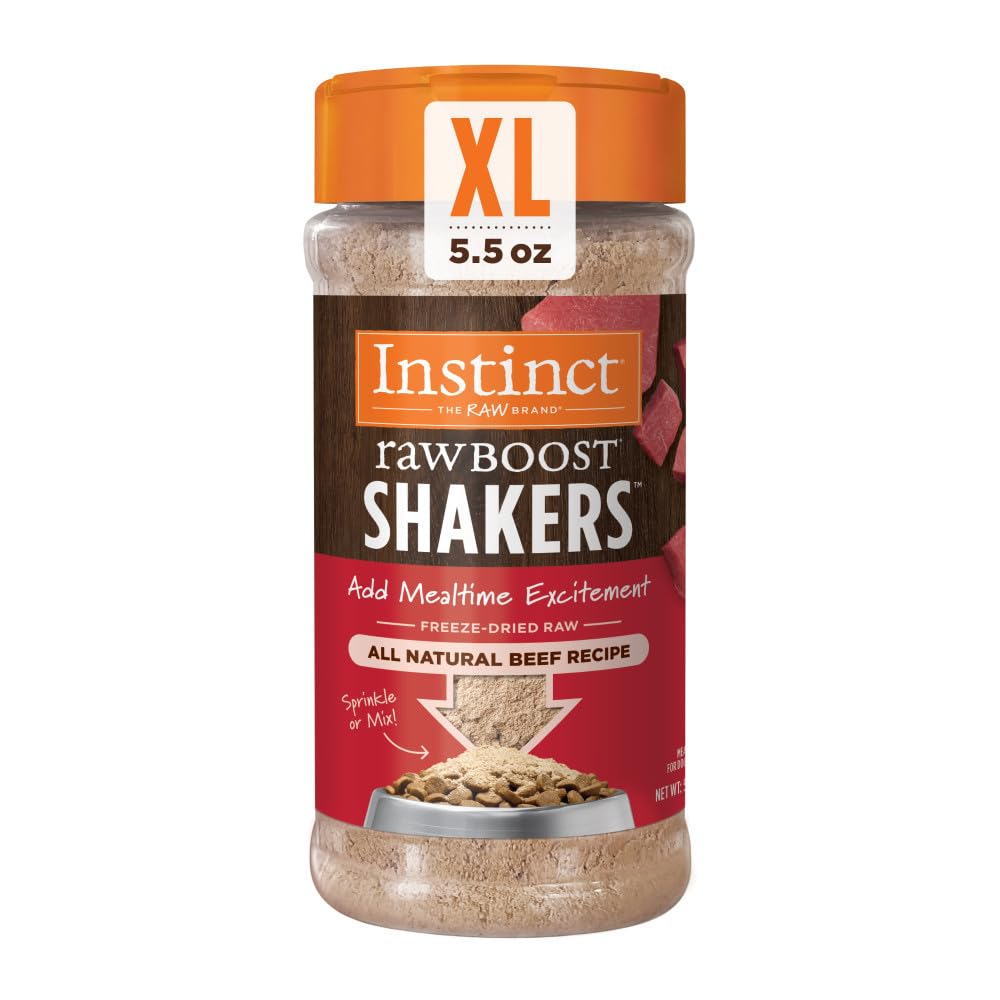 Instinct Raw Boost Shakers, Freeze-Dried Powder, Dog Food Topper - Beef, 5.5 oz. Bottle