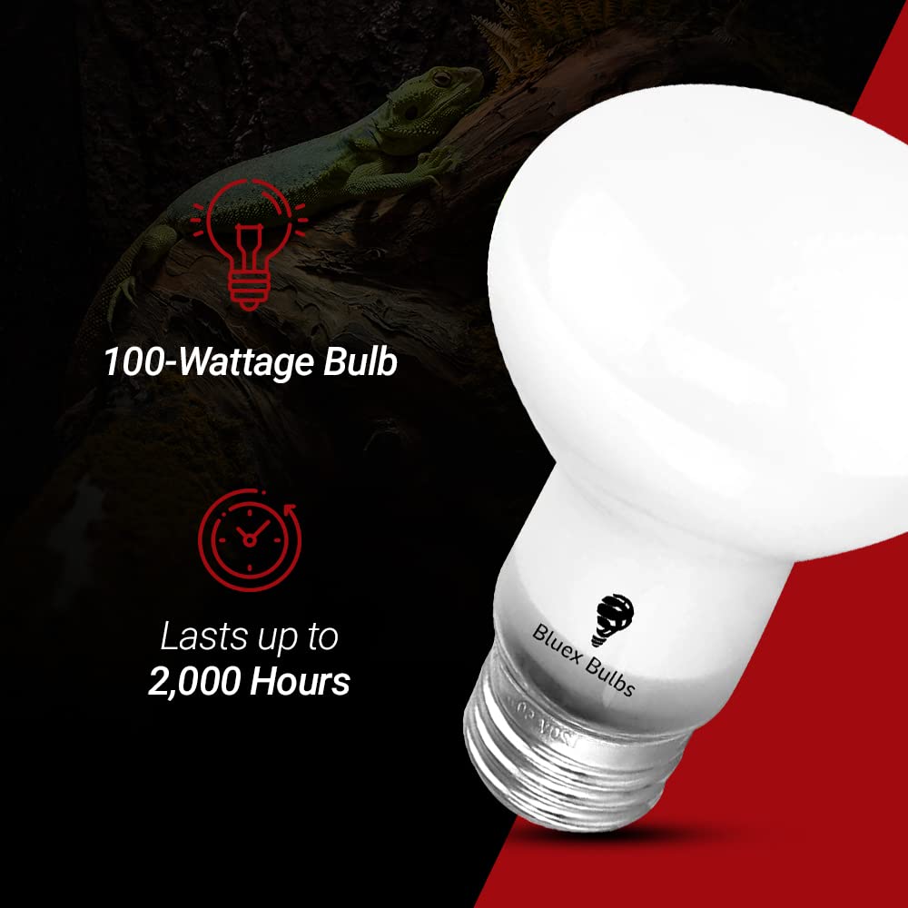 4 Pack 100-Watt Basking Light for Reptile - Heat Lamp Bulbs for Reptiles & Amphibians Broad Spectrum Reptile Light for Glass Ter
