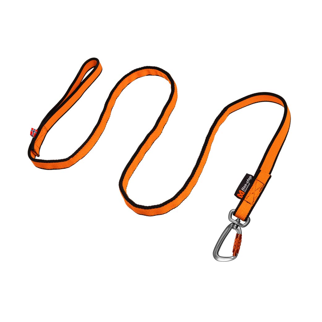 Non-Stop Dogwear Bungee Leash Elastic Dog Leash For Sports Like Running, Biking And Skiing With Dogs, Black/Orange, Size 2.8 M /