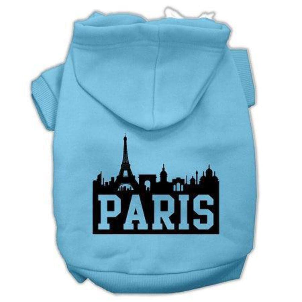 Mirage Pet Products 62-71 XXXLCR Paris Skyline Screen Print Cream Pet Hoodie, X-Large