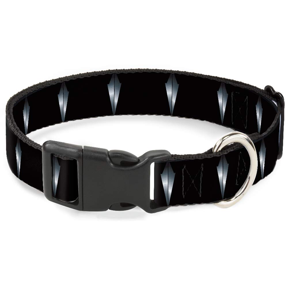 Buckle-Down Cat Collar Breakaway Black Panther Necklace Spikes Black Silvers 8 To 12 Inches 0.5 Inch Wide