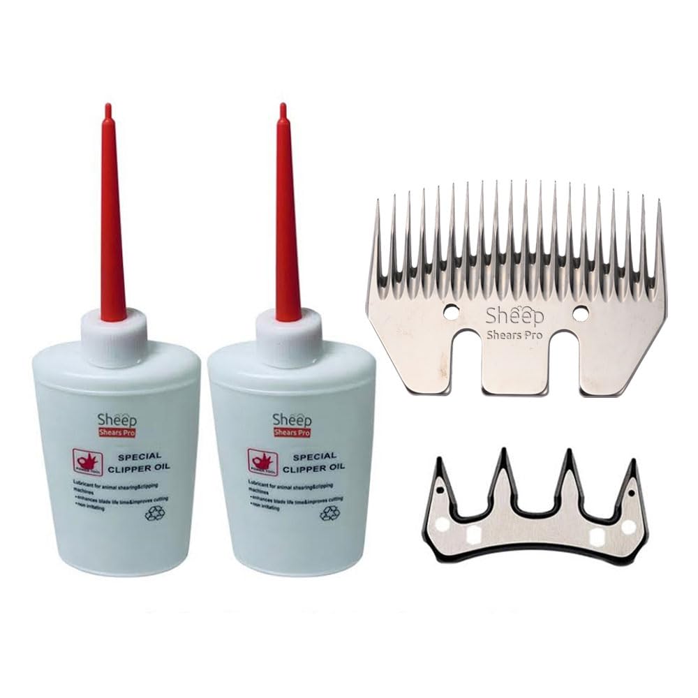 Sheep Shears Pro Clipper Blades 20 Tooth Straight Blade Replacement Universal Show Goats Cutter Blades Set With 2 X Sheep Clippe