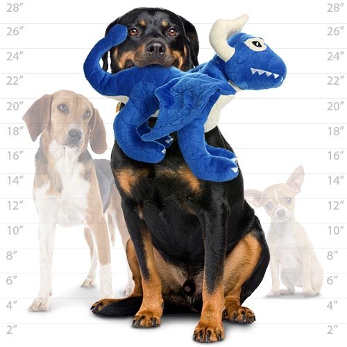 Mighty- Blue Dragon - Squeaker-Multiple Layers. Made Durable, Strong & Tough. Interactive Play (Tug, Toss & Fetch). Machine Washable & Floats
