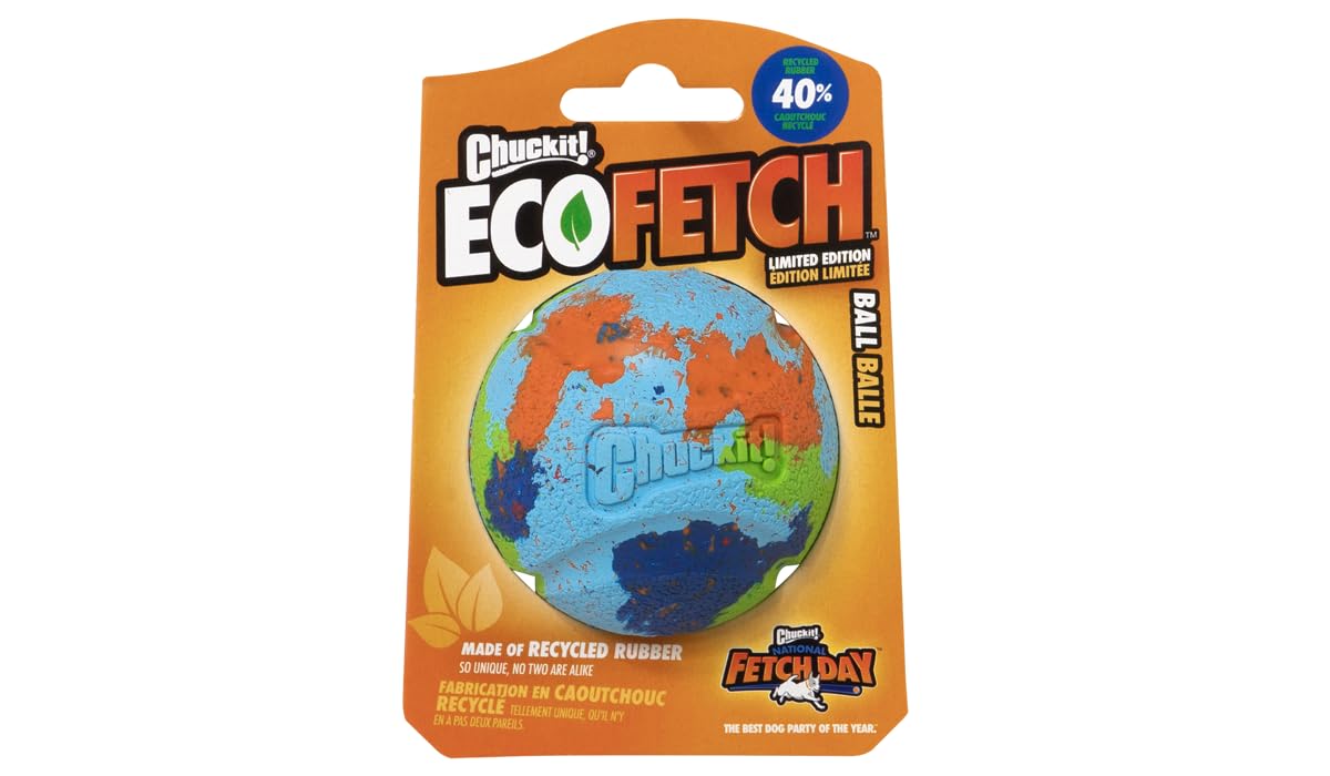 Chuckit! EcoFetch Fetch Ball Dog Toy, Medium (2.5 Inch Diameter) Pack of 1, for Breeds 20-60 lbs