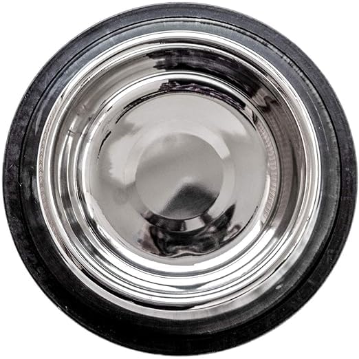 Meenamart Stainless Steel Dog And Cat Feeding Bowl Round Steel Pet Bowl Green. (Size1000Ml)