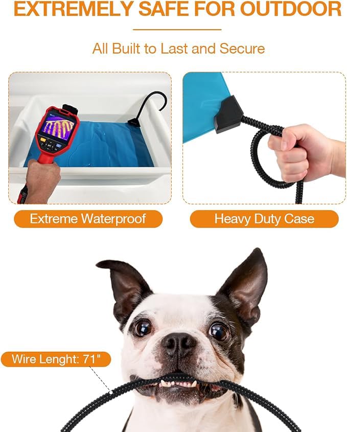 Stohot Outdoor Pet Heating Pad For Dog & Cat, Extremely Waterproof Heated Cat Bed Mat With 5 Timers & 6 Temp Adjustable, Heater