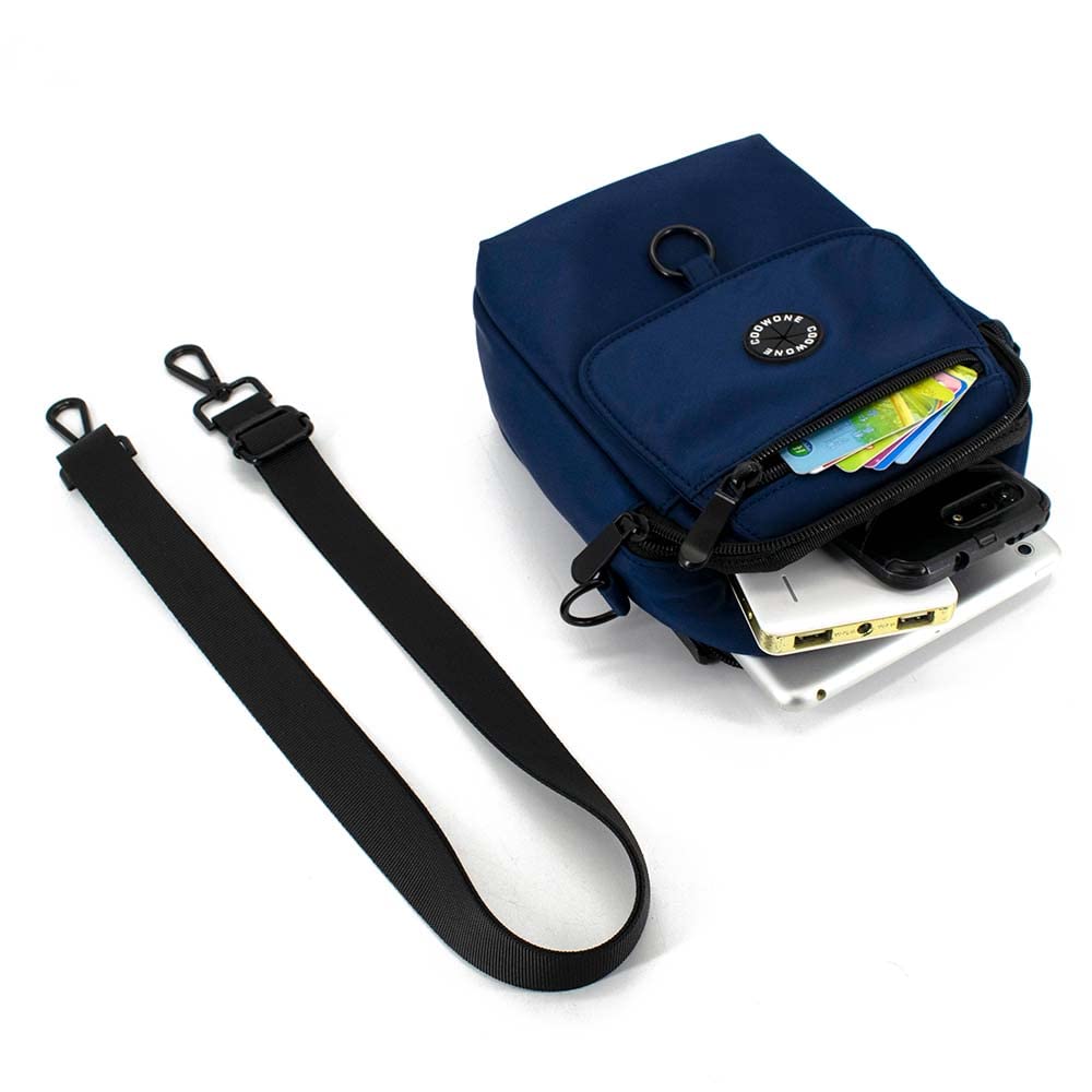 Dog Walking Bag Crossbody Waterproof & Lightweight Treat Pouch for Pet Training, Puppy Treat Tote, Dog Mom Purse (Navy Blue 1.0)