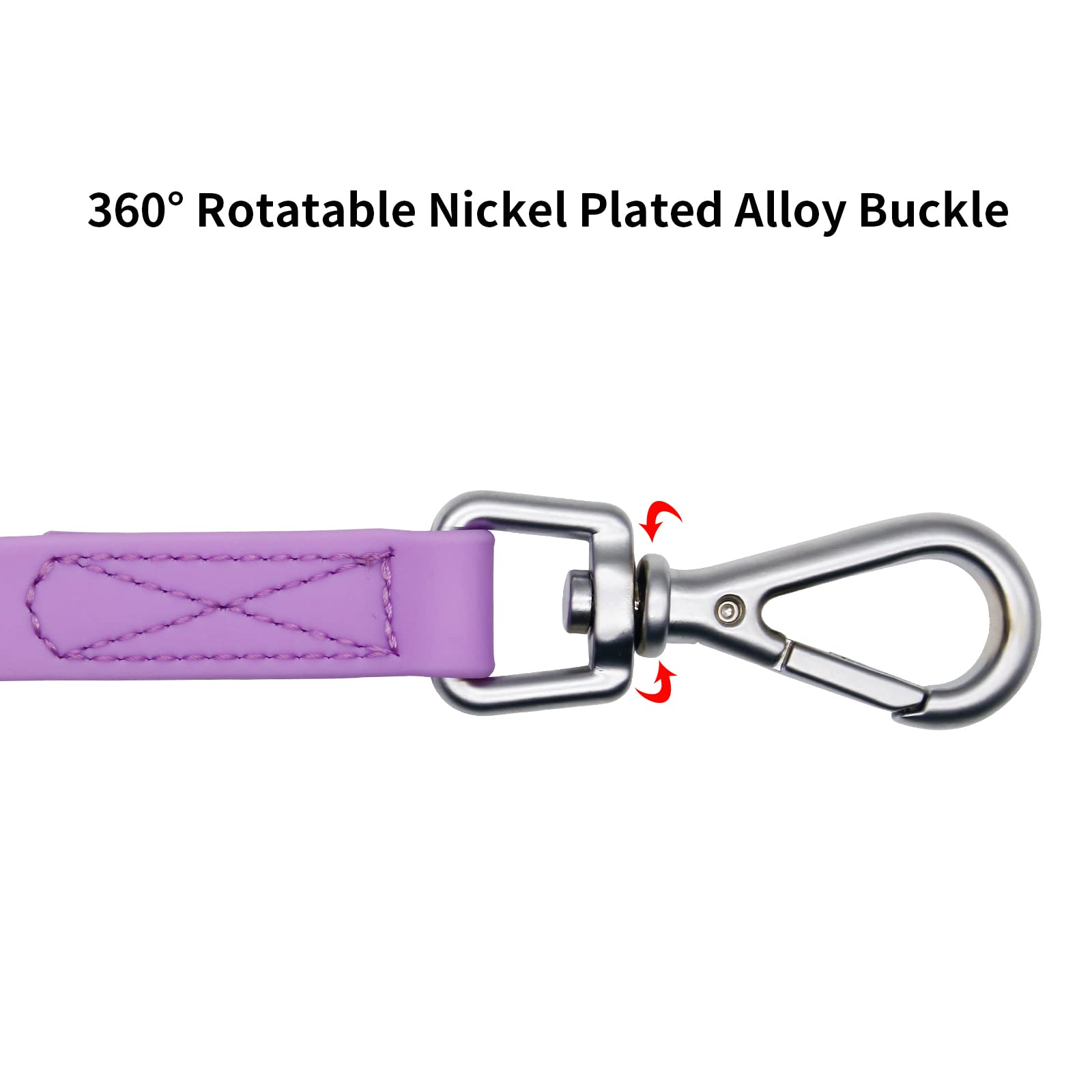 Waterproof Dog Training Leash 50Ft 30Ft 15Ft 10Ft 5Ft Heavy Duty Recall Long Lead For Large Medium Small Dogs (15Ft, Purple)