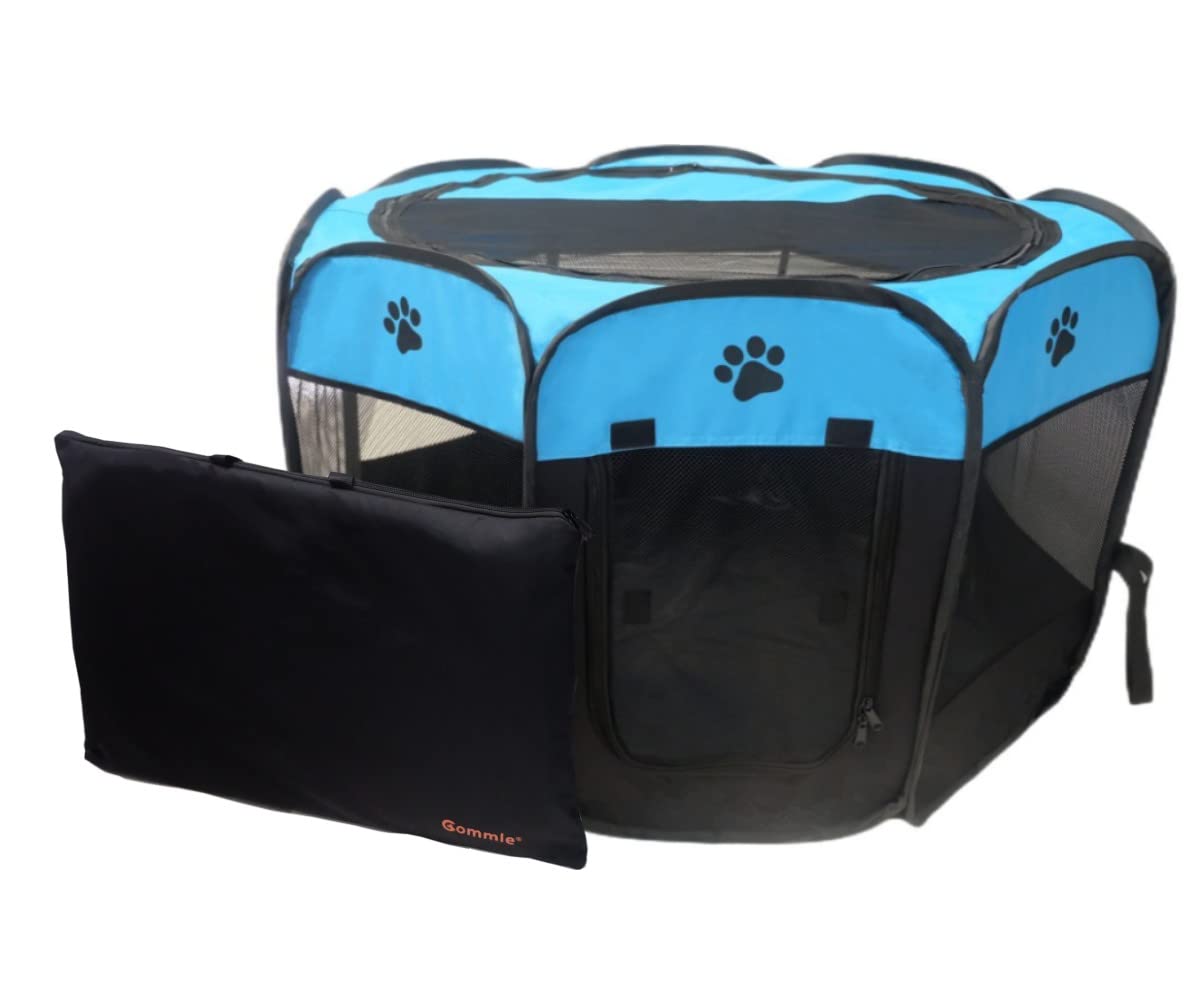 Gommle Portable Pet Playpen For Small Cat Dog Puppy Rabbit,Cat Kitten Playpen Indoor Outdoor With Carrying Case,Waterproof Botto