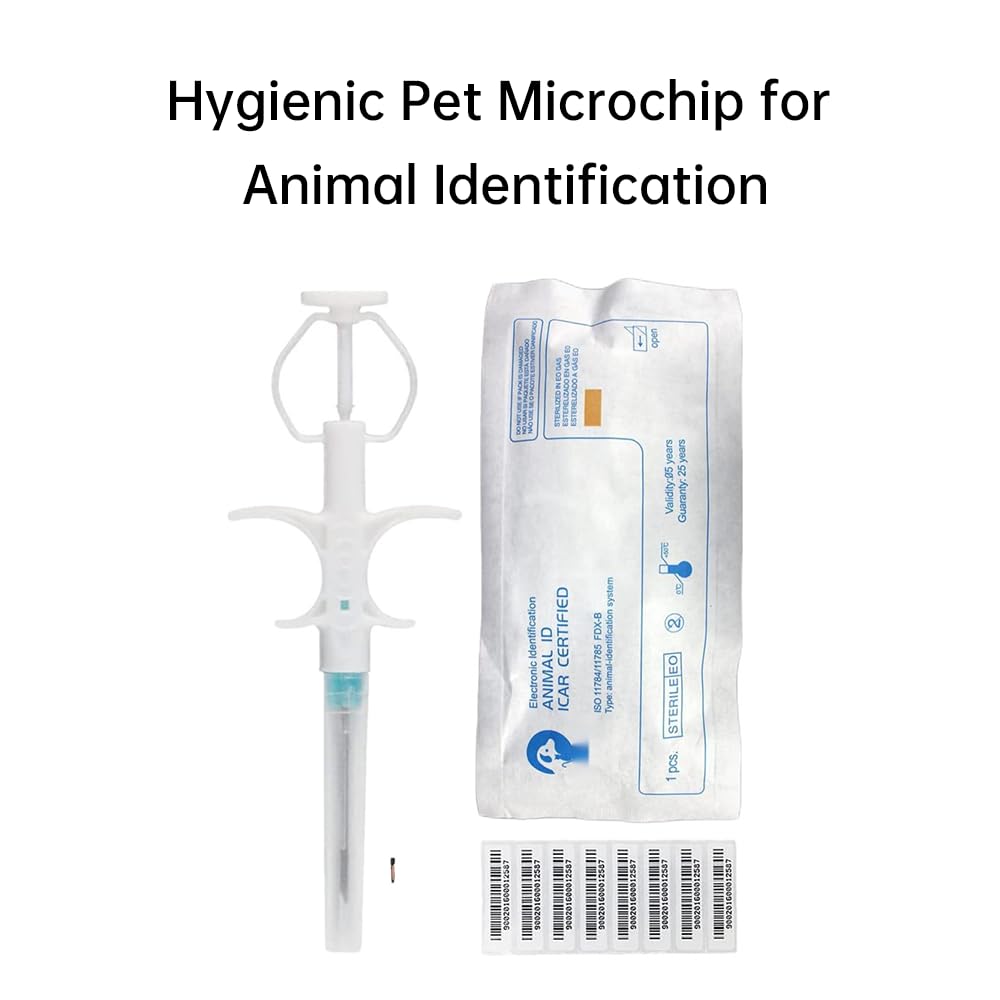 Taeing Pet Microchips, 134.2Khz Pet Cats Dogs Microchips Implant Kit For Veterinary Management (1, 1.25X7Mm)- Free Lifetime Regi