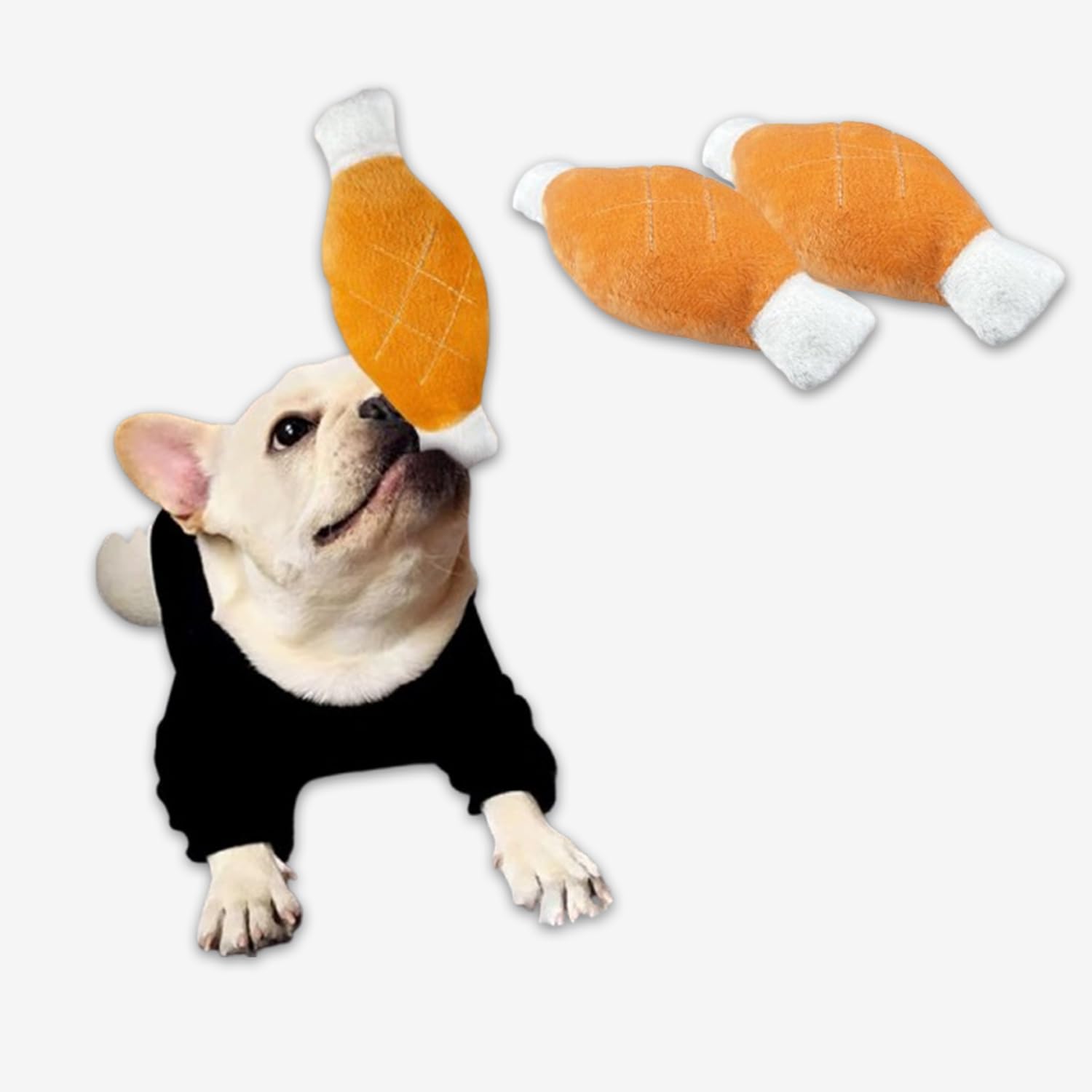 YellowCult Super Soft Chicken Bone Plush Squeaky Dog Toy  Calming Dog Toy for Small Dog Puppy Large Dogs Teething Dental Chew T