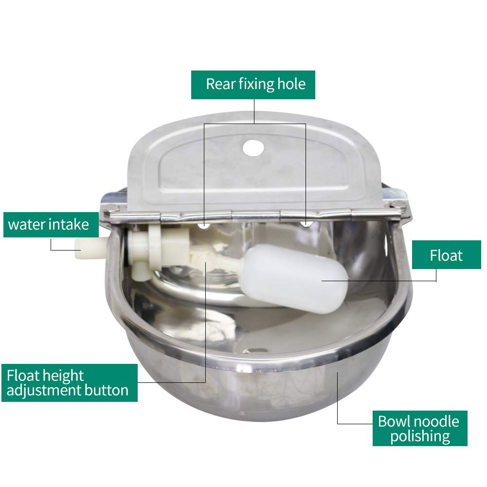 Moduoduo Automatic Water Trough Dog Feeder Bowl With Float For Cattle Horse Goat Sheep Animals Stainless Pet Livestock Tool