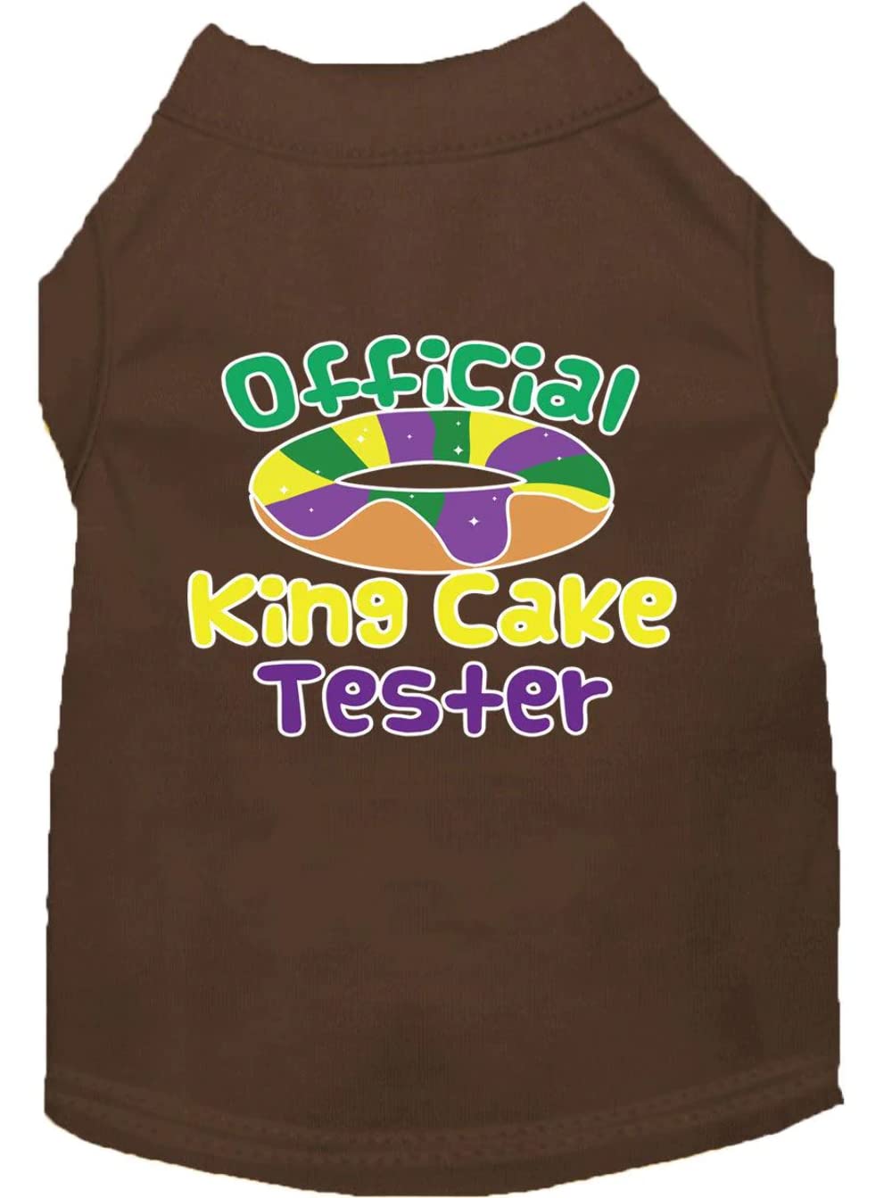 Mirage Pet Product King Cake Taster Screen Print Mardi Gras Dog Shirt Grey XXL