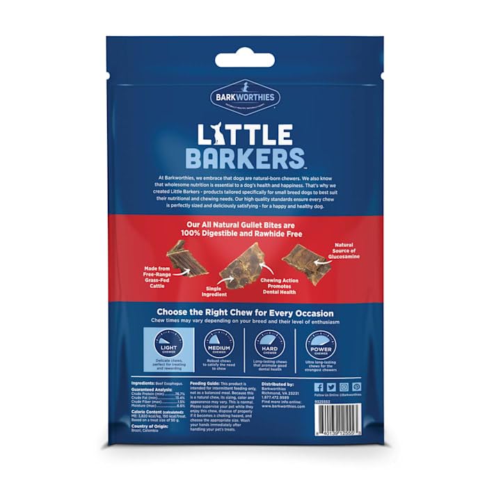 Barkworthies Little Barkers Gullet Bites, 5-Ounce Pack
