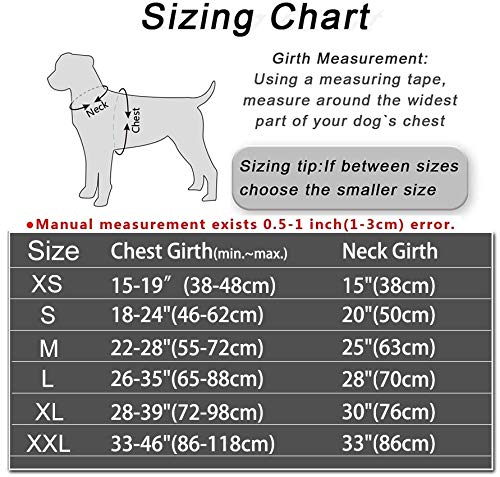 JSXD Dog Harness,No-Pull Service Dog Harness with Handle Adjustable Outdoor Pet Dog Vest 3M Reflective Nylon Material Vest for B