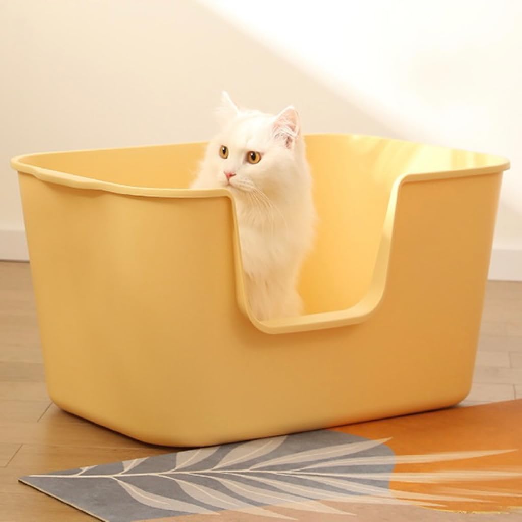 TownTime Extra Large Litter Box with High Sides 24.60'' Lx16.92 Wx12.99 H,Anti-Splashing Kitty Litter Box,Tool-Free Assembly,Mul