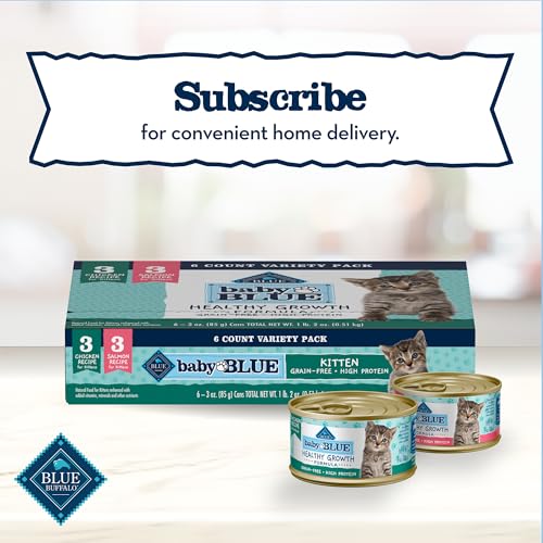 Blue Buffalo Baby BLUE Natural Kitten Wet Cat Food Pat   Variety Pack, Healthy Growth Formula with DHA, High-Protein & Grain-Fre