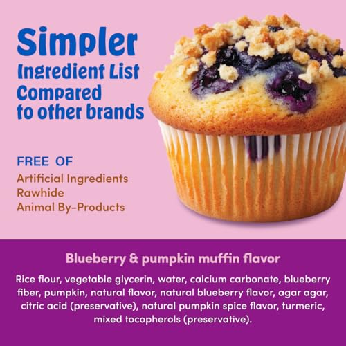 N-Bone Mega-Bone Long-Lasting Dog Chews, Blueberry Pumpkin Muffin, 6 Count, 16.8 oz